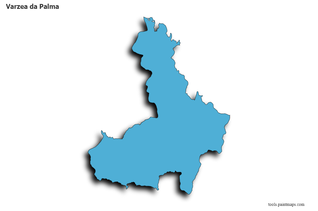 3D gölge efektli Varzea da Palma haritası