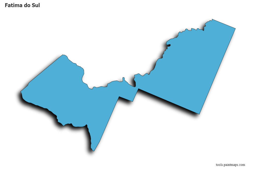 Mapa de Fatima do Sul con efecto de sombra 3D