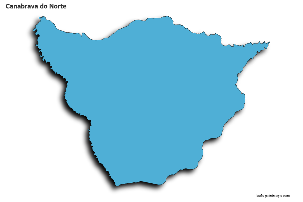 Canabrava do Norte map with 3d shadow effect