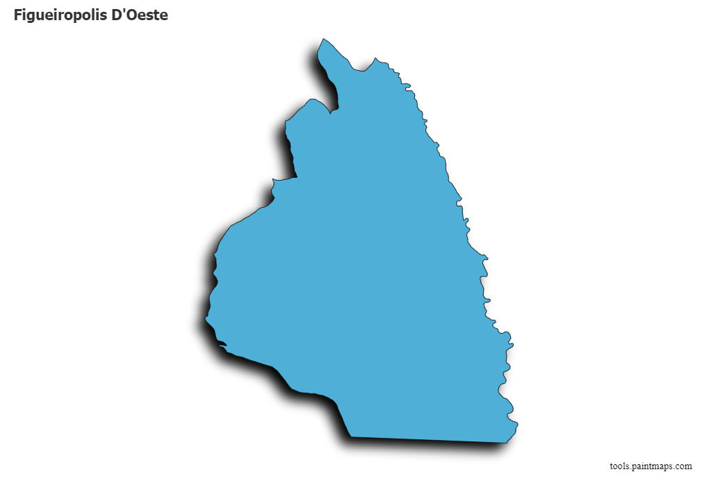 Mapa de Figueiropolis D'Oeste con efecto de sombra 3D