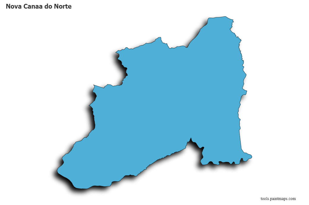 Nova Canaa do Norte map with 3d shadow effect