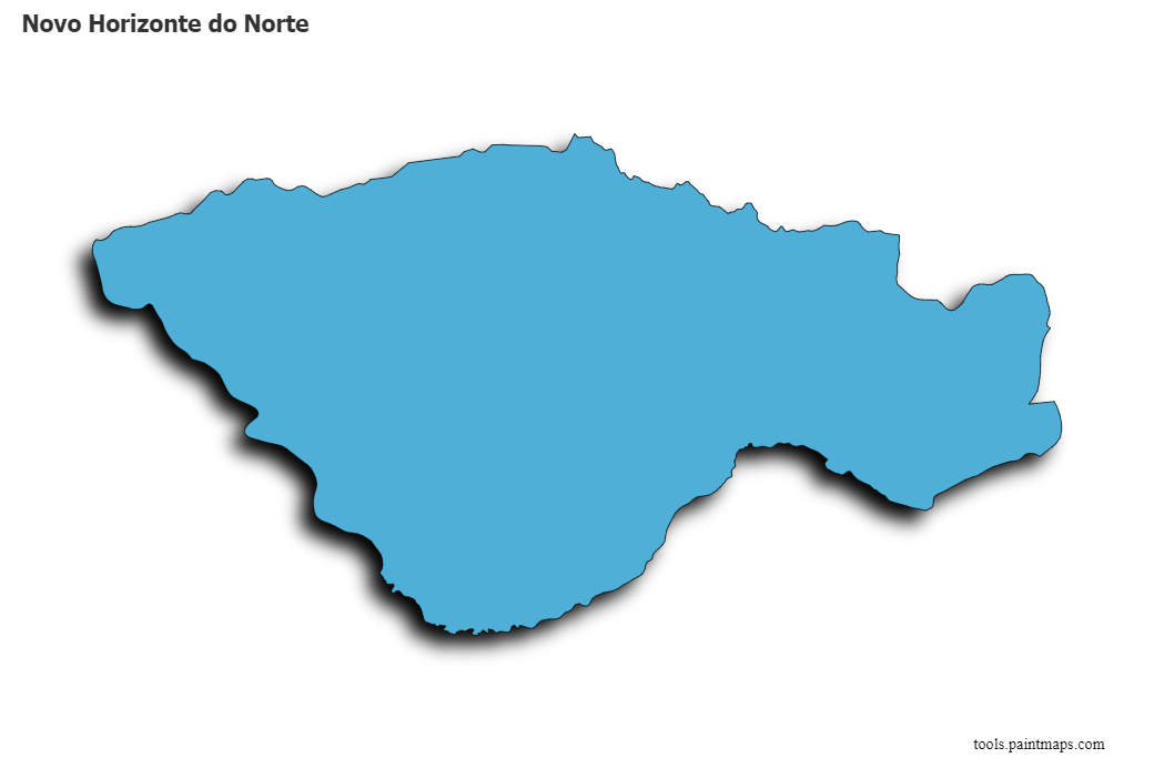 Novo Horizonte do Norte map with 3d shadow effect