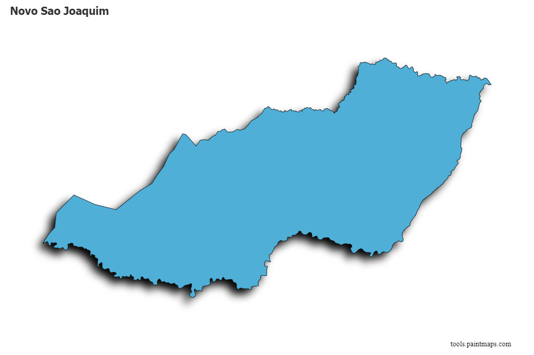 Mapa de Novo Sao Joaquim con efecto de sombra 3D