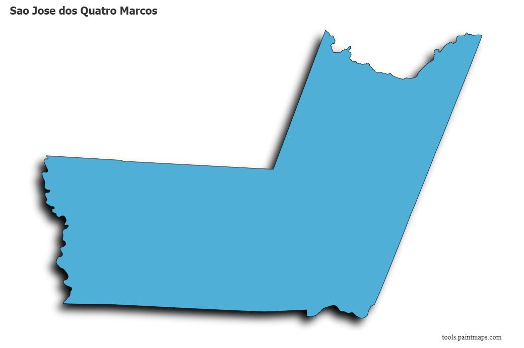 Sao Jose dos Quatro Marcos map with 3d shadow effect