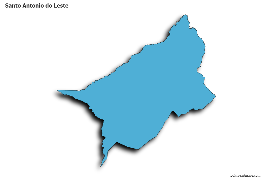 Santo Antonio do Leste map with 3d shadow effect