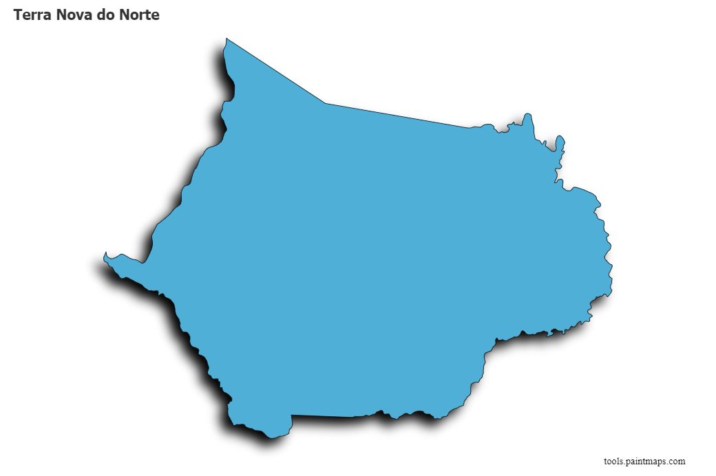 Terra Nova do Norte map with 3d shadow effect