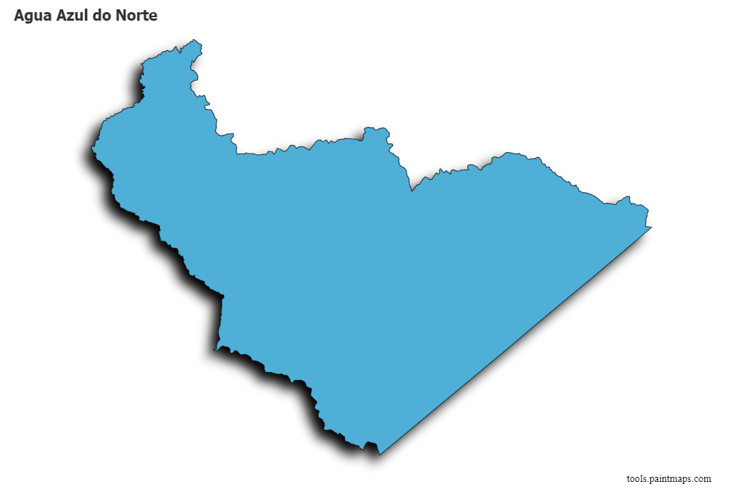 Agua Azul do Norte map with 3d shadow effect