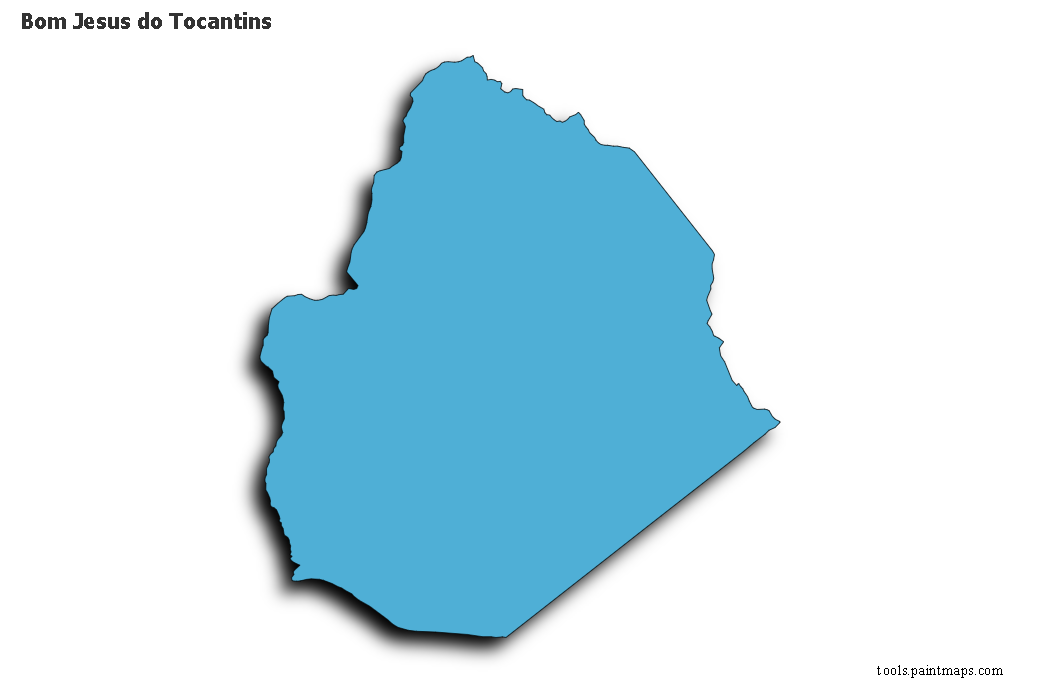 Mapa de Bom Jesus do Tocantins con efecto de sombra 3D