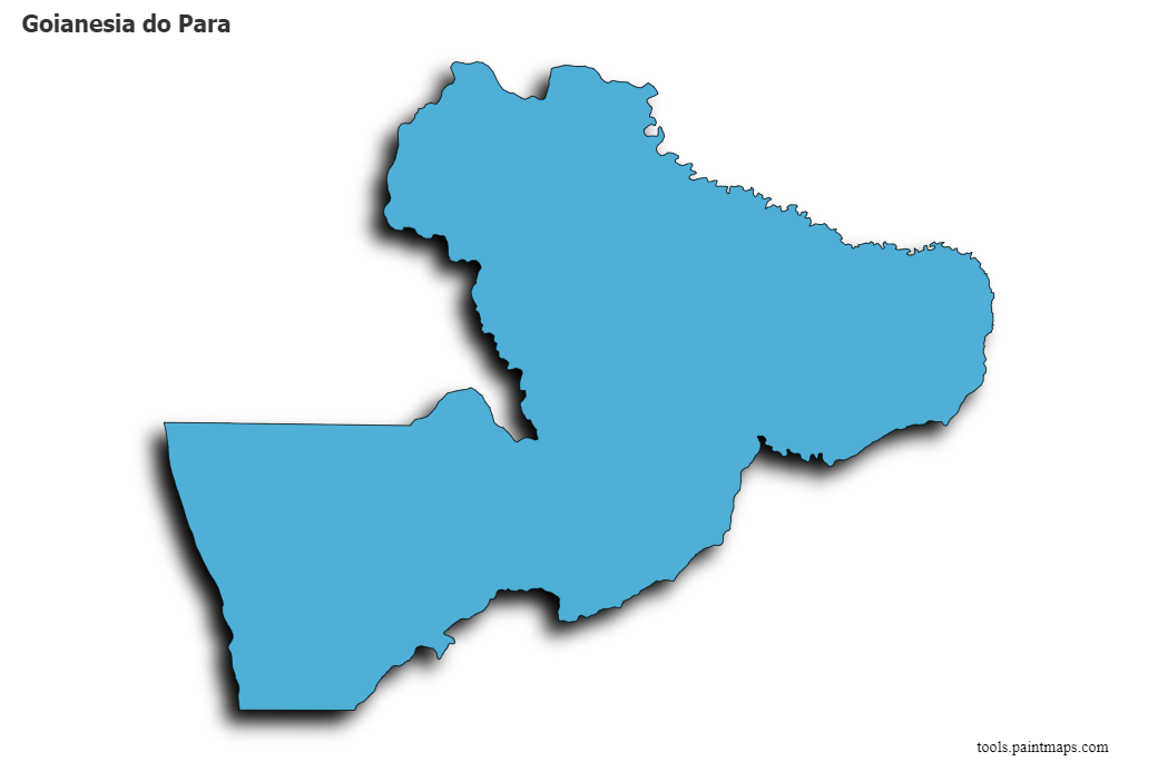 Mapa de Goianesia do Para con efecto de sombra 3D