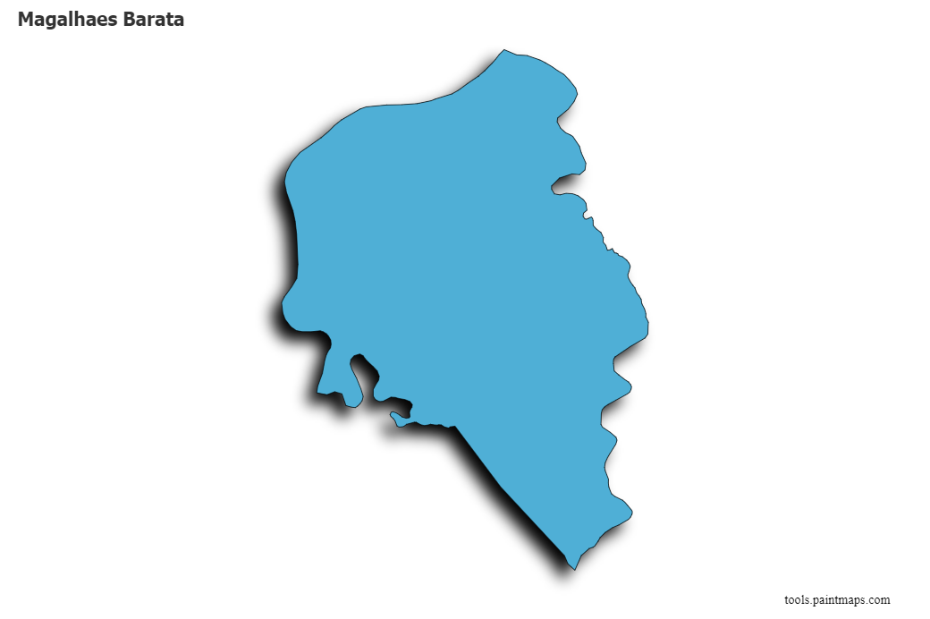 Mapa de Magalhaes Barata con efecto de sombra 3D