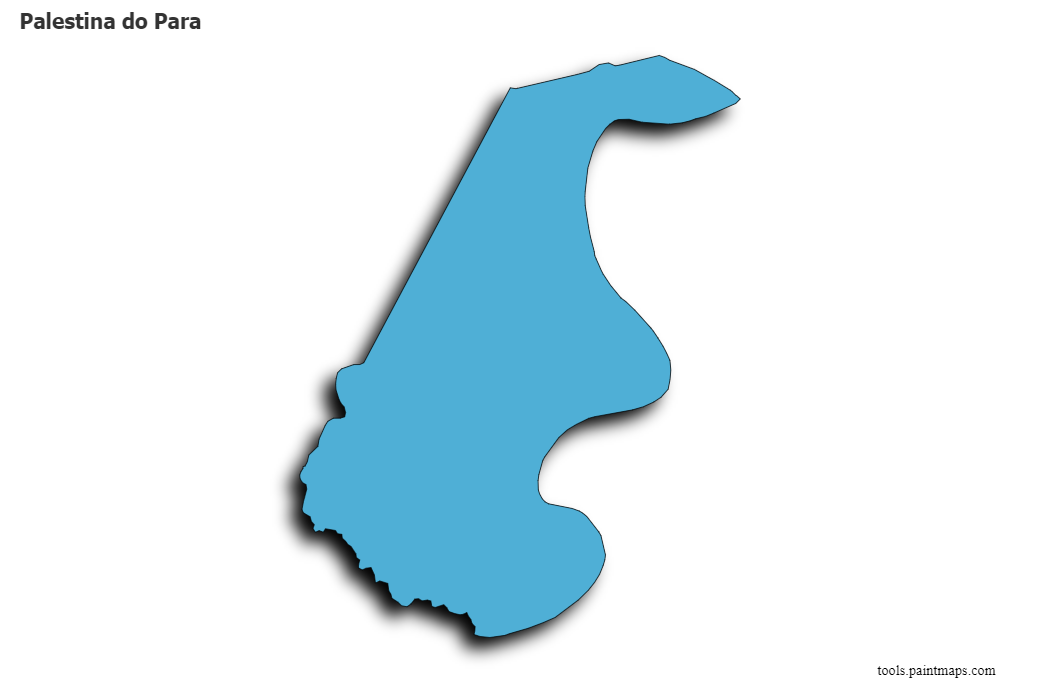 Mapa de Palestina do Para con efecto de sombra 3D