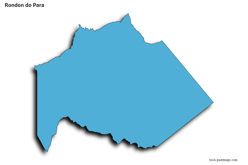 Mapa de Rondon do Para con efecto de sombra 3D