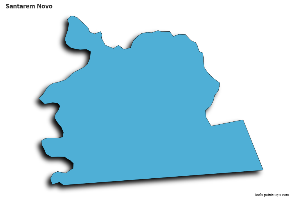 Mapa de Santarem Novo con efecto de sombra 3D