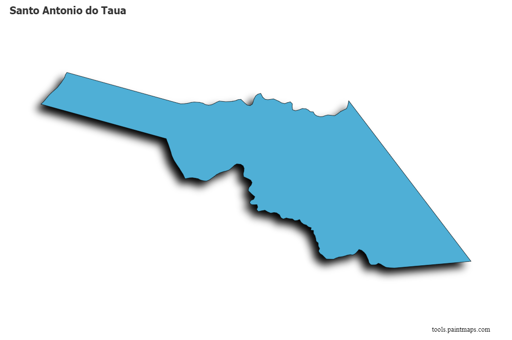 Mapa de Santo Antonio do Taua con efecto de sombra 3D