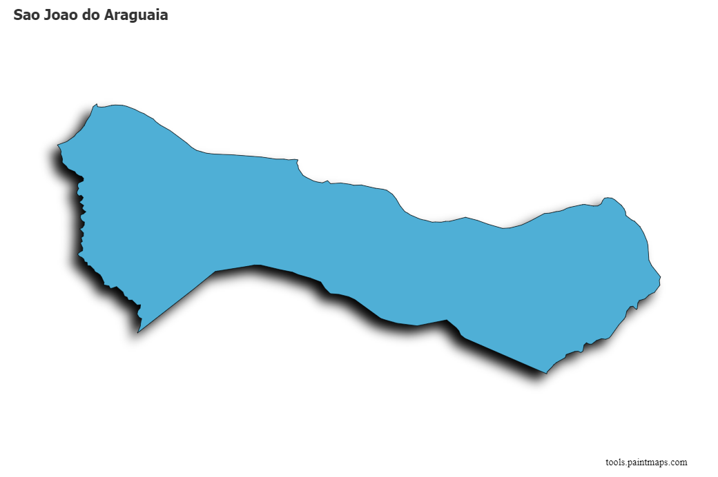 Sao Joao do Araguaia map with 3d shadow effect