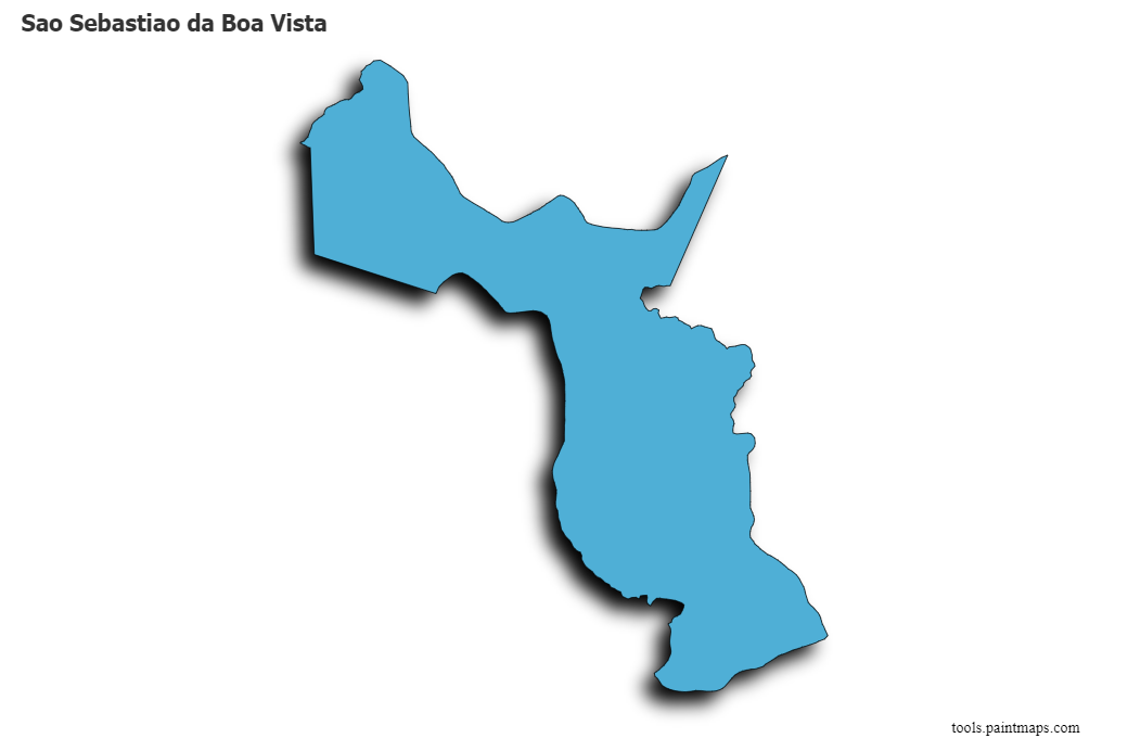 Mapa de Sao Sebastiao da Boa Vista con efecto de sombra 3D