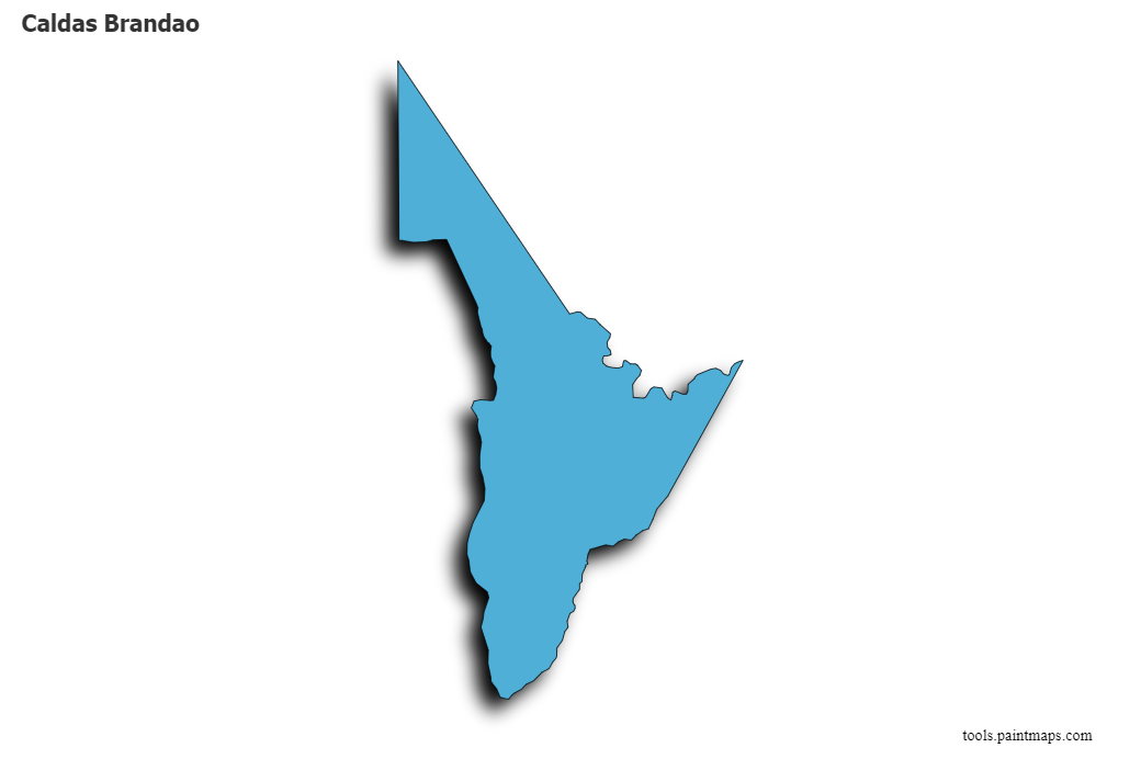 Mapa de Caldas Brandao con efecto de sombra 3D