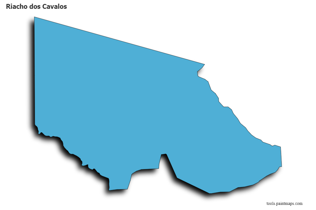 Mapa de Riacho dos Cavalos con efecto de sombra 3D