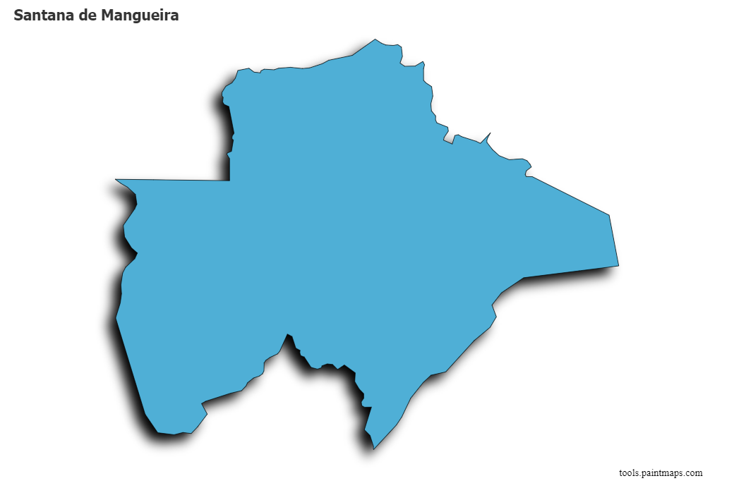 3D gölge efektli Santana de Mangueira haritası