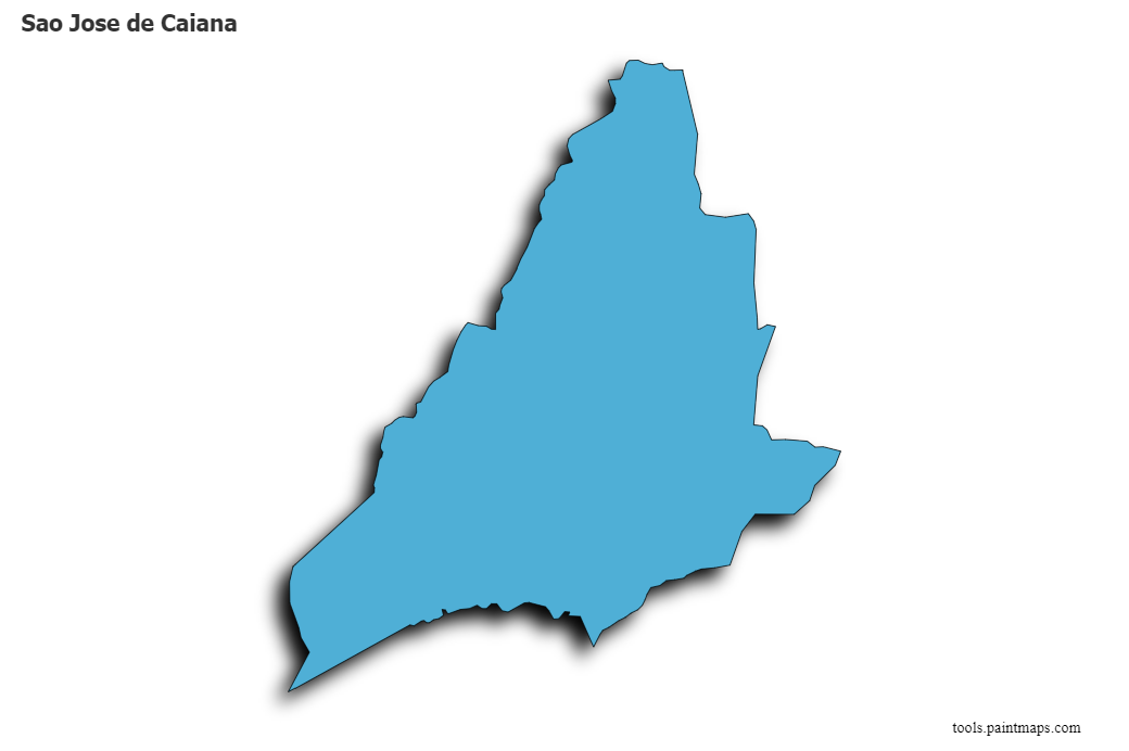 Mapa de Sao Jose de Caiana con efecto de sombra 3D