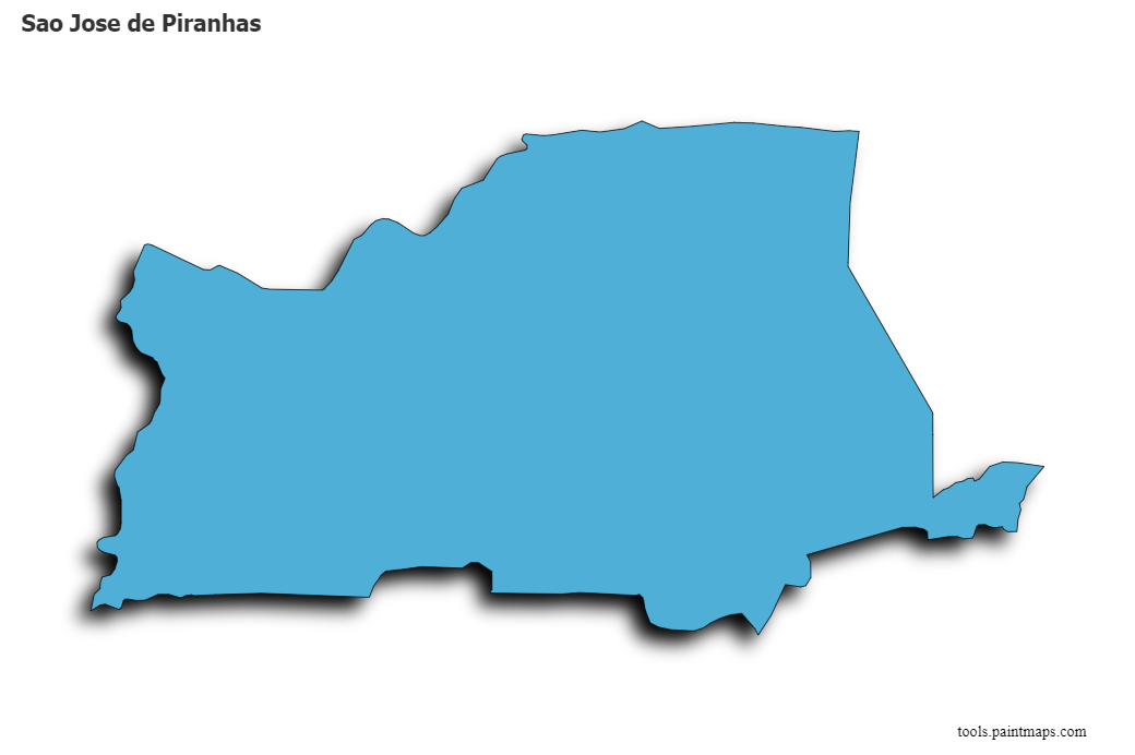 3D gölge efektli Sao Jose de Piranhas haritası
