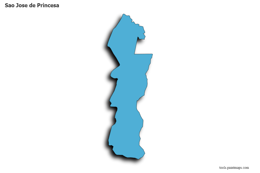 Sao Jose de Princesa map with 3d shadow effect