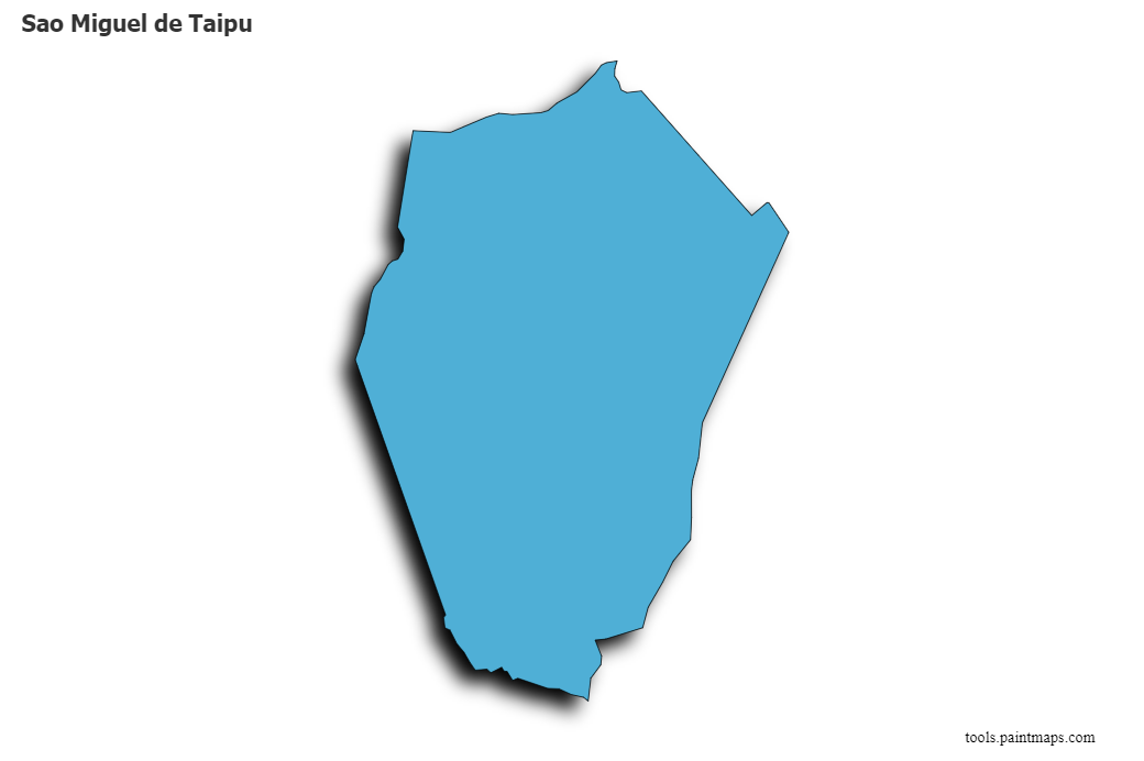 Mapa de Sao Miguel de Taipu con efecto de sombra 3D