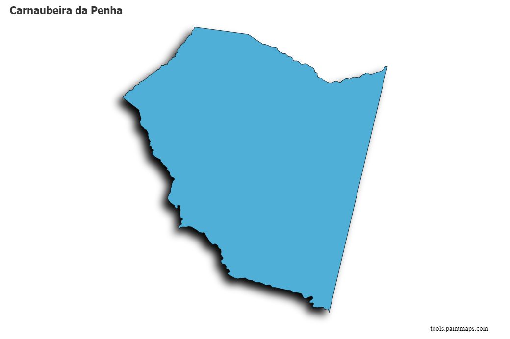 Mapa de Carnaubeira da Penha con efecto de sombra 3D