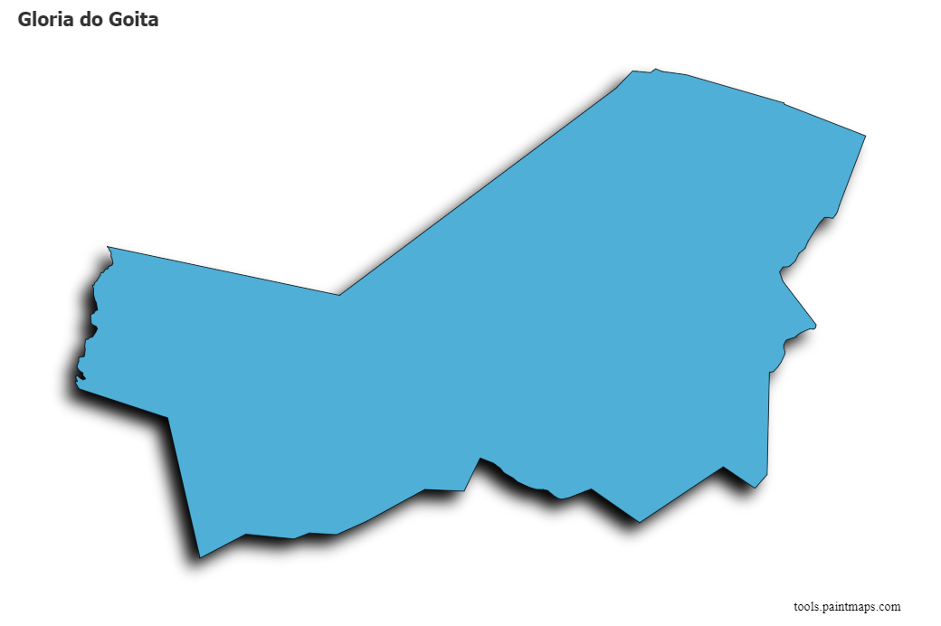 Mapa de Gloria do Goita con efecto de sombra 3D