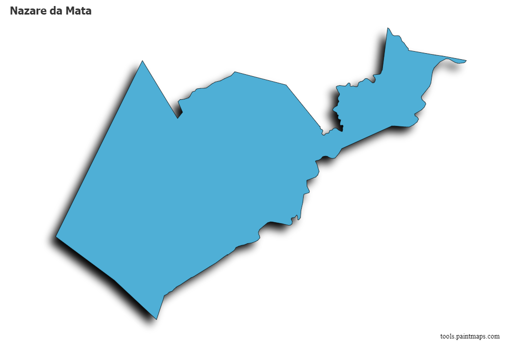 Mapa de Nazare da Mata con efecto de sombra 3D
