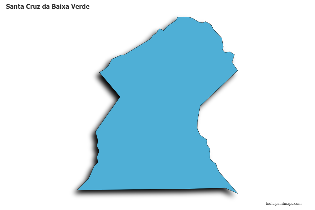 Santa Cruz da Baixa Verde map with 3d shadow effect