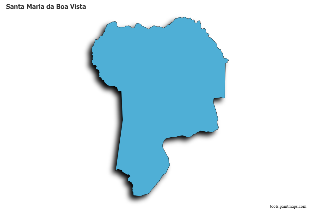 Santa Maria da Boa Vista map with 3d shadow effect