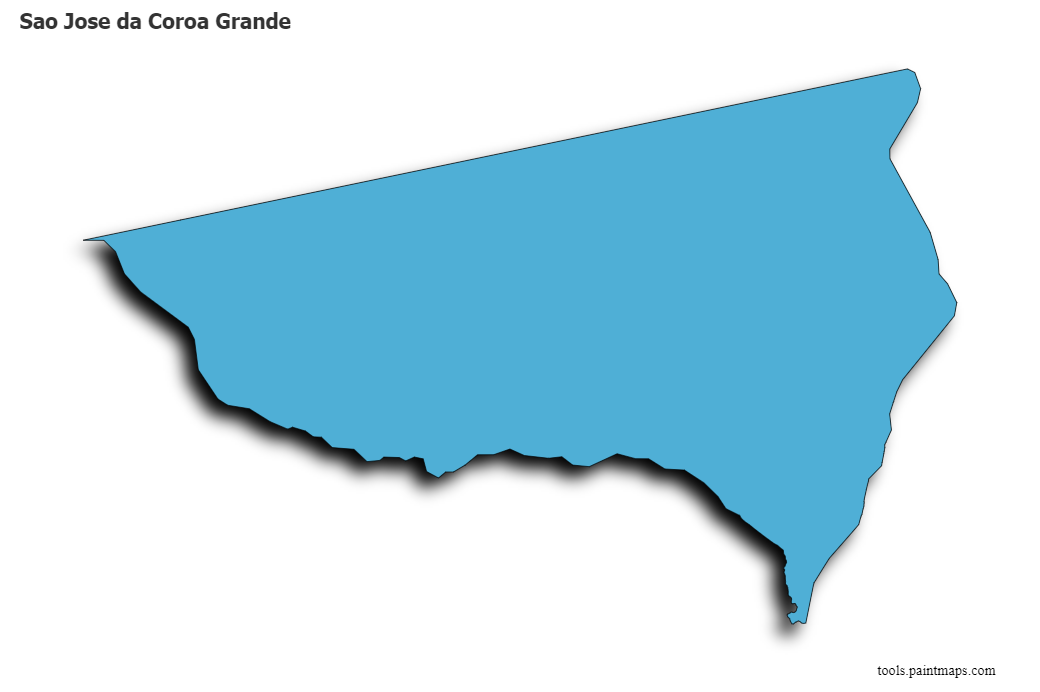 Sao Jose da Coroa Grande map with 3d shadow effect