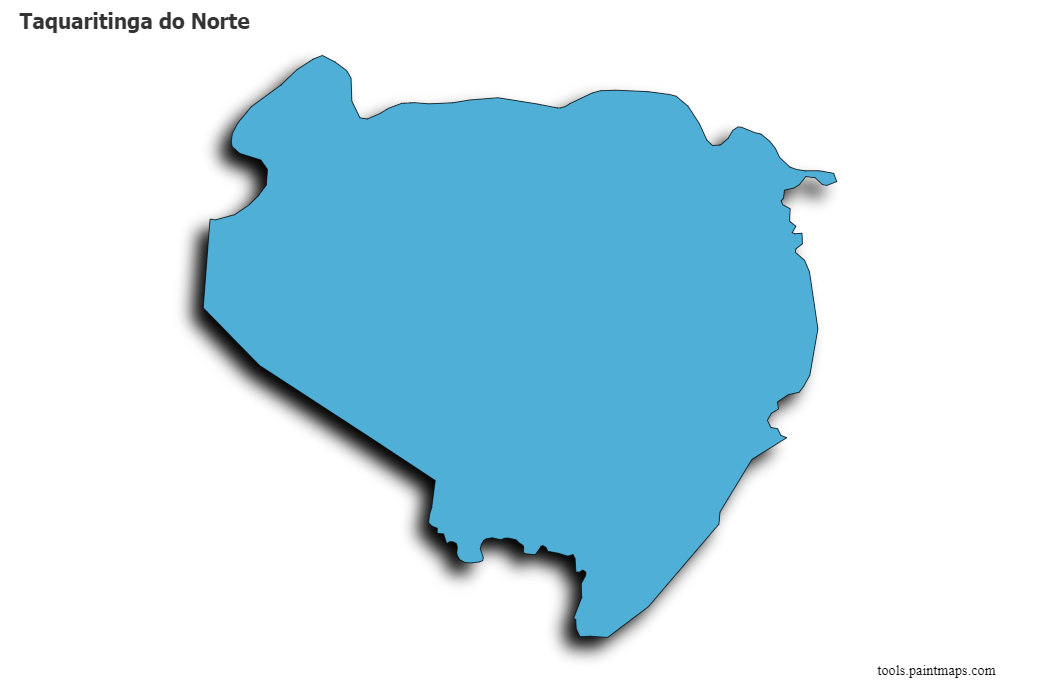 Mapa de Taquaritinga do Norte con efecto de sombra 3D