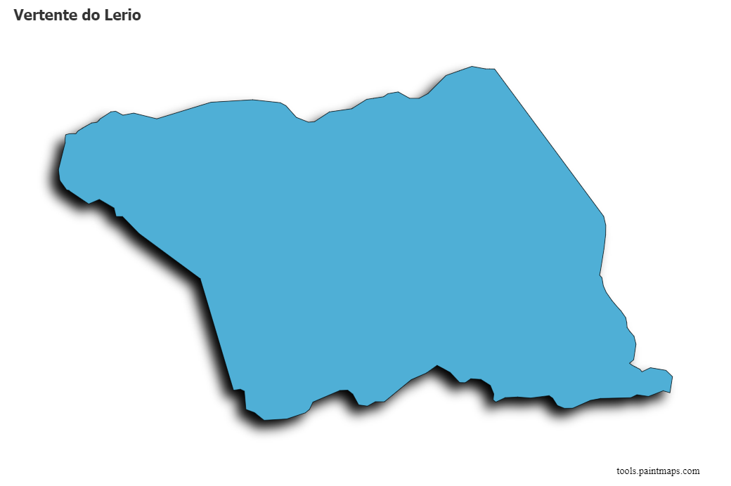 Mapa de Vertente do Lerio con efecto de sombra 3D