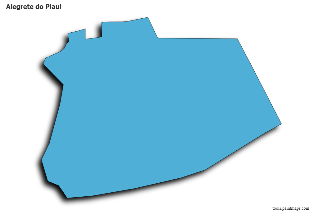 Mapa de Alegrete do Piaui con efecto de sombra 3D