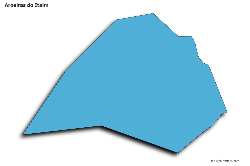 Mapa de Aroeiras do Itaim con efecto de sombra 3D