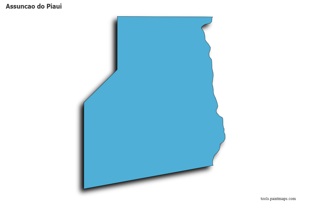 3D gölge efektli Assuncao do Piaui haritası
