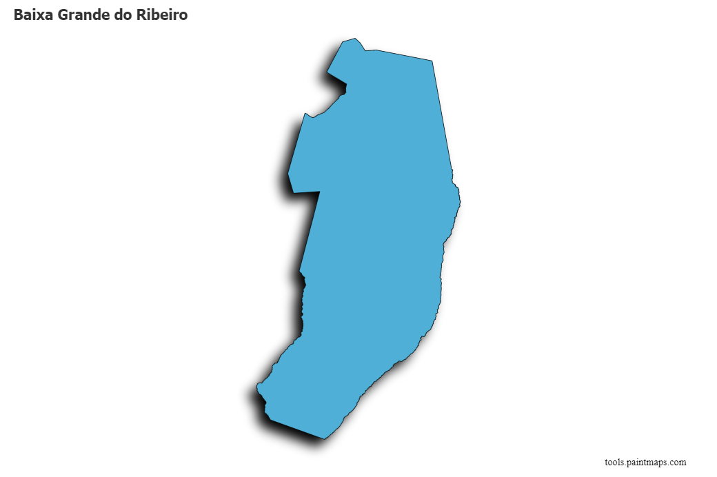 Baixa Grande do Ribeiro map with 3d shadow effect