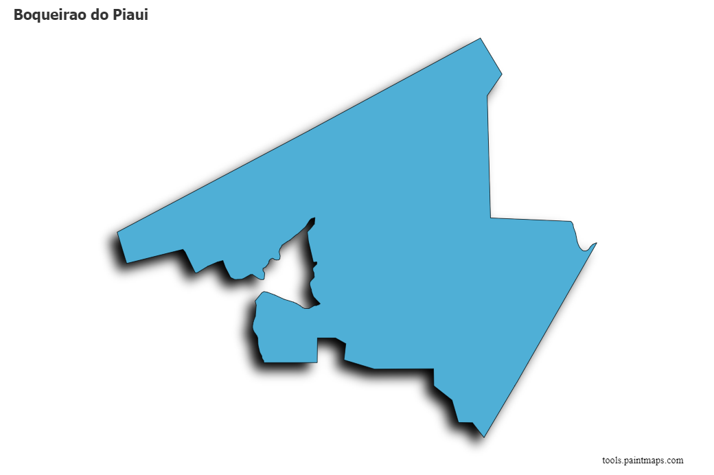 Mapa de Boqueirao do Piaui con efecto de sombra 3D