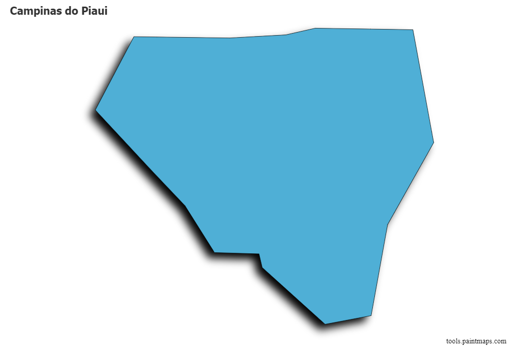 Campinas do Piaui map with 3d shadow effect