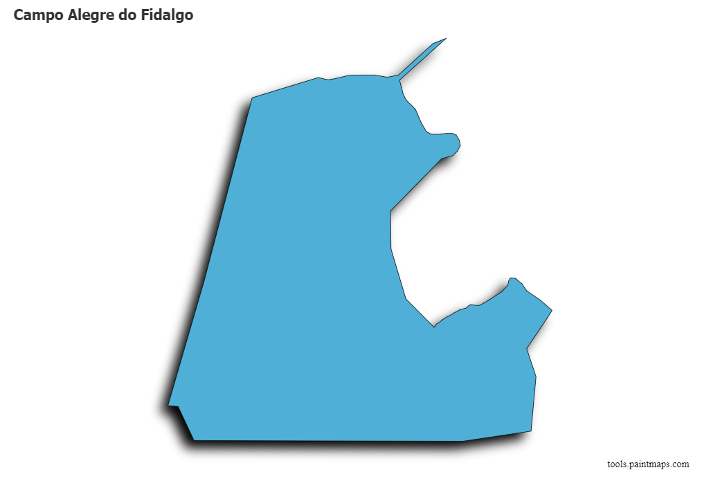 Mapa de Campo Alegre do Fidalgo con efecto de sombra 3D