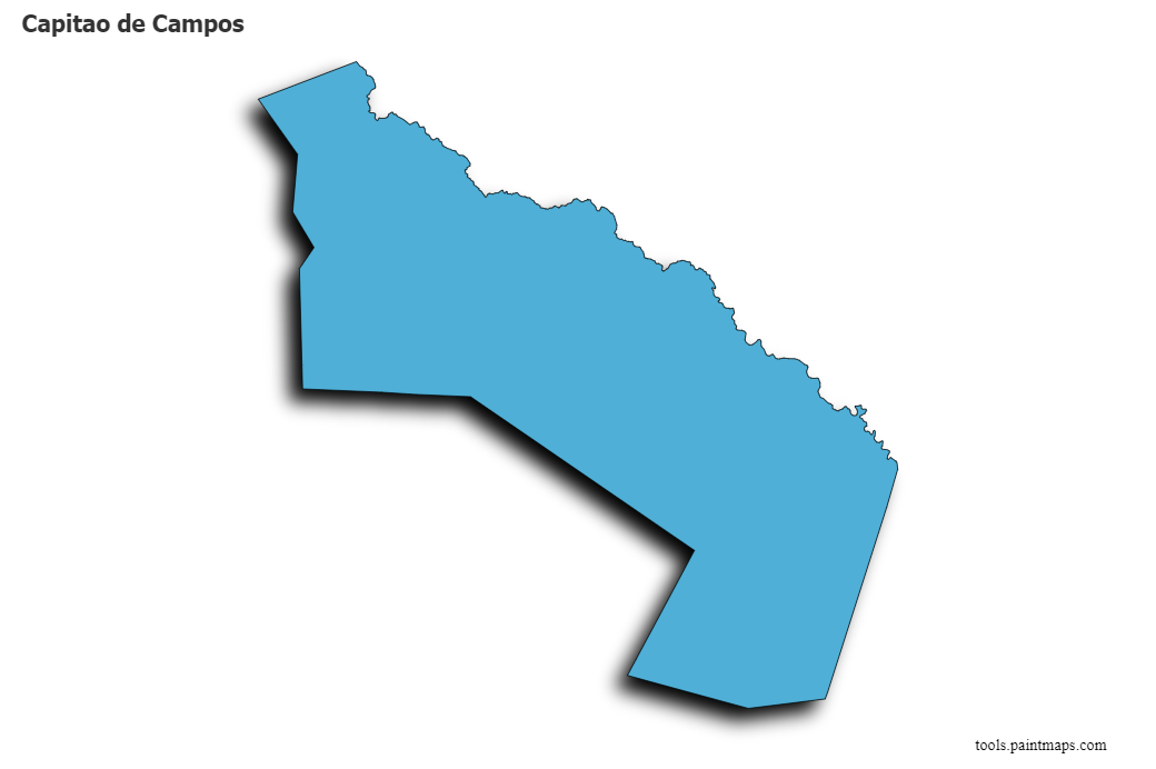 Mapa de Capitao de Campos con efecto de sombra 3D