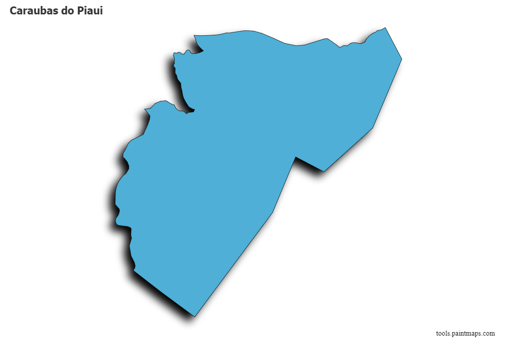 3D gölge efektli Caraubas do Piaui haritası