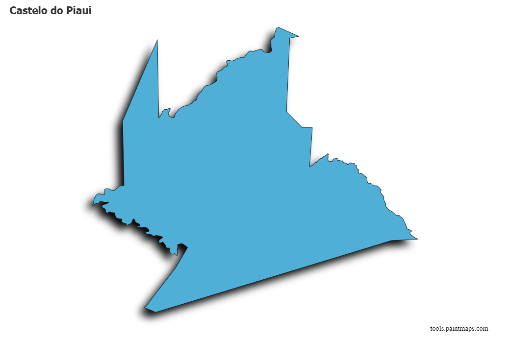 Mapa de Castelo do Piaui con efecto de sombra 3D