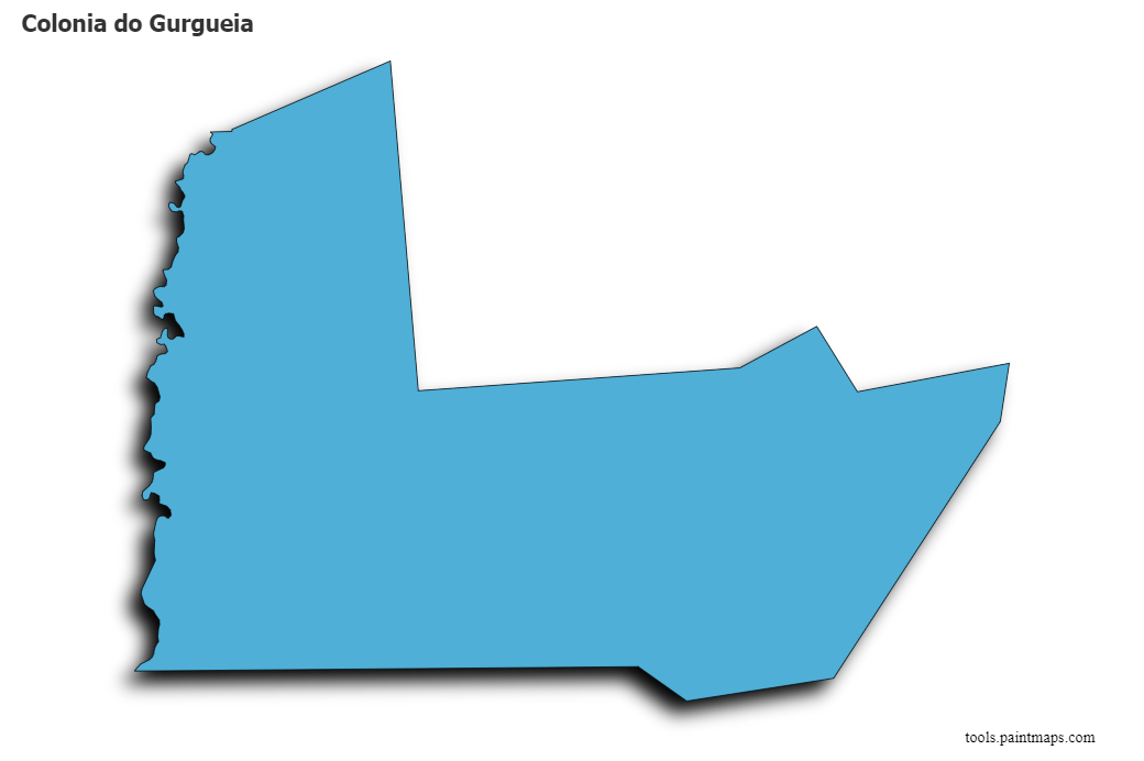Colonia do Gurgueia map with 3d shadow effect