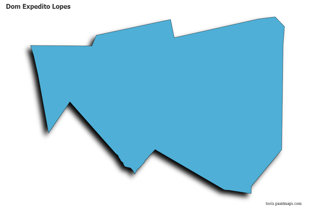 Mapa de Dom Expedito Lopes con efecto de sombra 3D