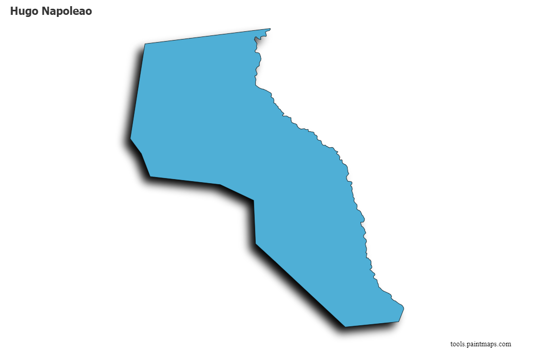 Mapa de Hugo Napoleao con efecto de sombra 3D