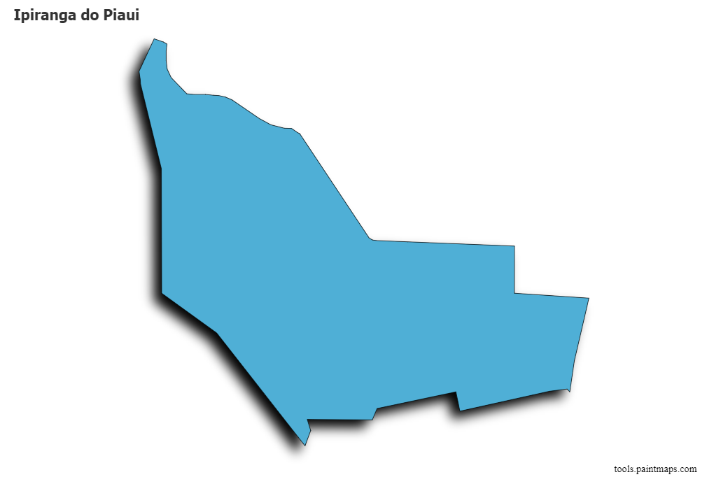 Mapa de Ipiranga do Piaui con efecto de sombra 3D