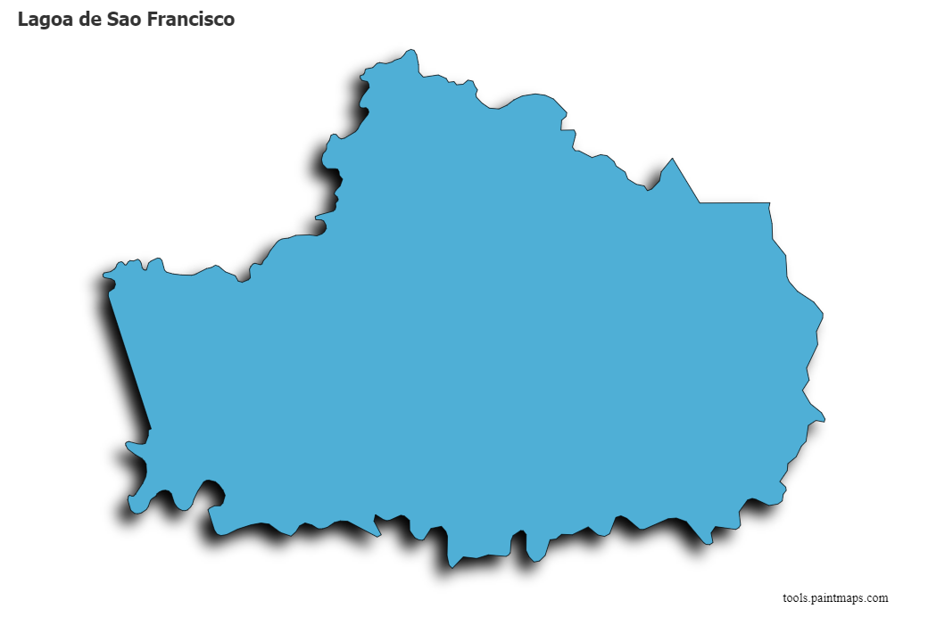 Mapa de Lagoa de Sao Francisco con efecto de sombra 3D